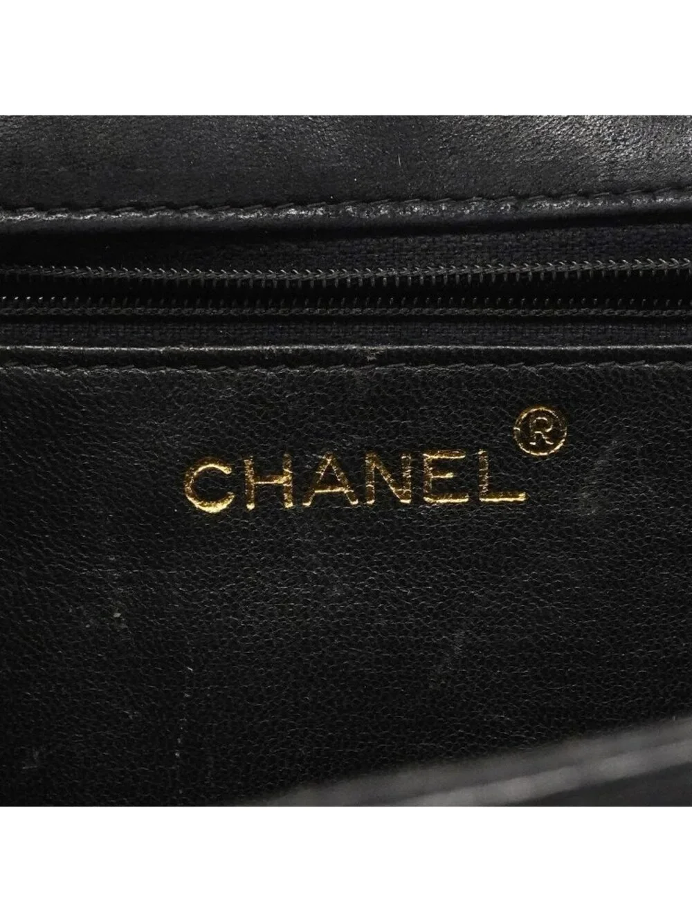 Chanel Shoulder Bag Quilted Lambskin Black Gold